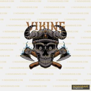 Viking Skull With Crossed Axes Vector Streetwear Urban - DTF Transfer Design