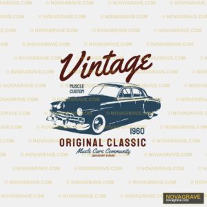 Vintage Car Logo Design Retro Vintage - Design DTF