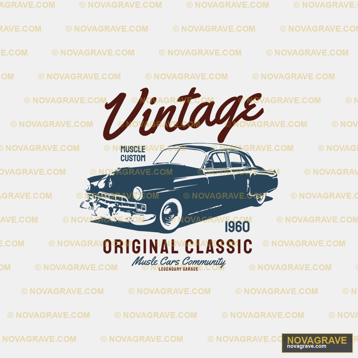 Vintage Car Logo Design Retro Vintage - Design DTF