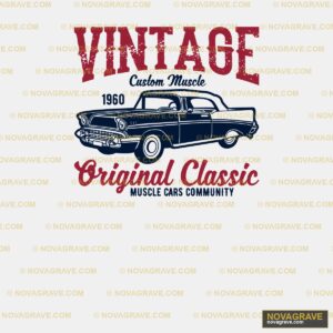 Vintage Car Logo Vector Retro Vintage - DTF Ontwerp