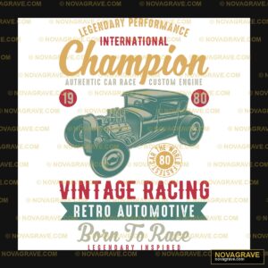 Vintage Car Racing Car Racing Retro Vintage - DTF Transfer Design