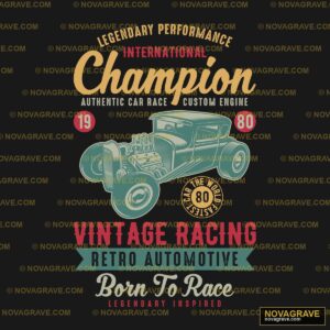 Vintage Car Racing T Shirt Design Retro Vintage - DTF Transfer Design