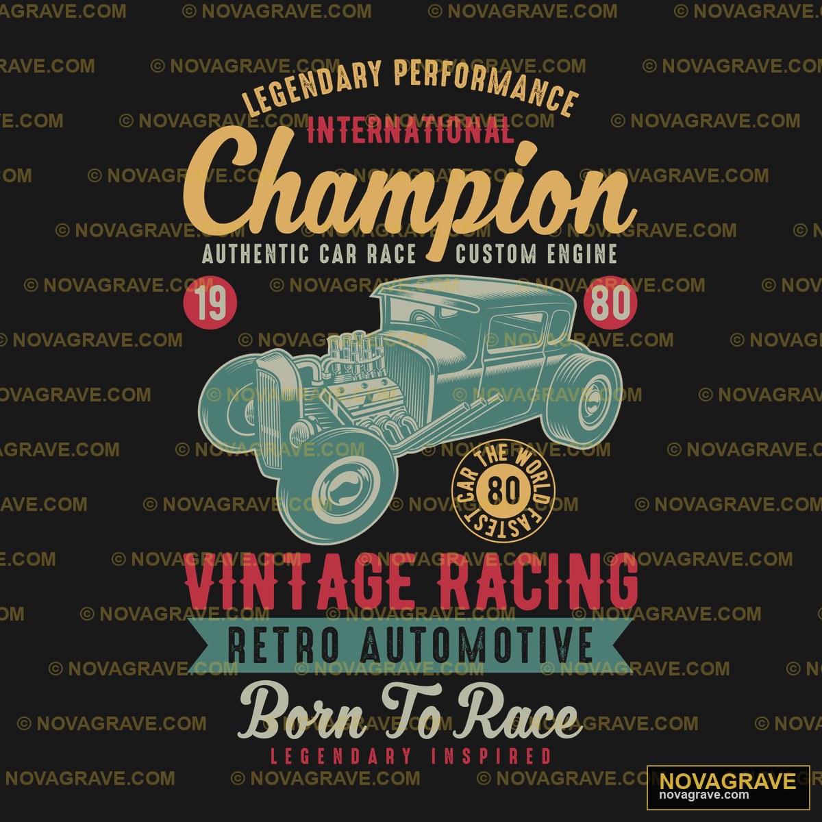 Vintage Car Racing T Shirt Design Retro Vintage - Design DTF