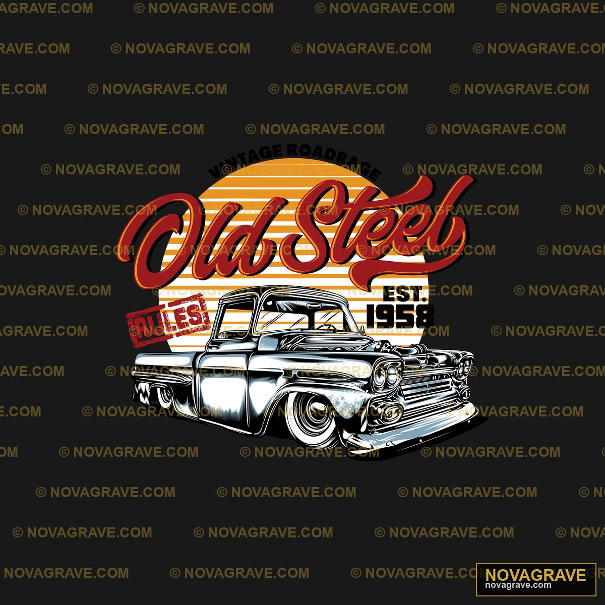 Vintage Car T Shirt Design Retro Vintage 2 - Design DTF