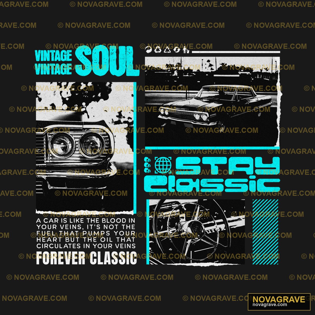 Vintage Car T Shirt Design Retro Vintage - DTF Ontwerp