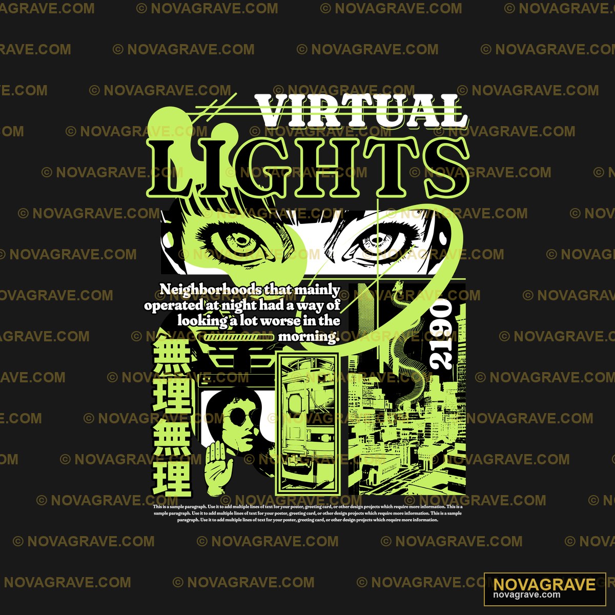 Virtual Lights Poster Other Designs - Design DTF