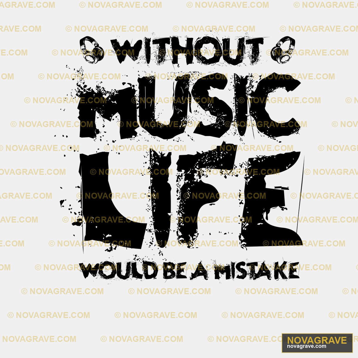 Without Music Life Music Culture - DTF Transfer Design