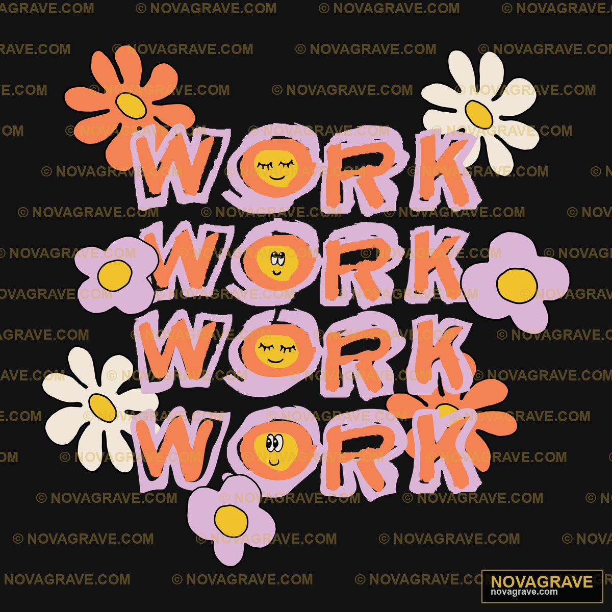 Work Flower Nature Botanical - DTF Transfer Design