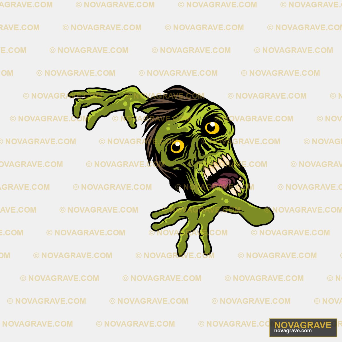 Zombie Face Vector Illustration Other Designs - DTF Ontwerp